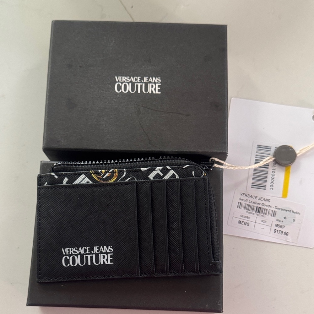 Versace Jeans Couture Black, White and Gold Card Holder - Picture 2 of 16